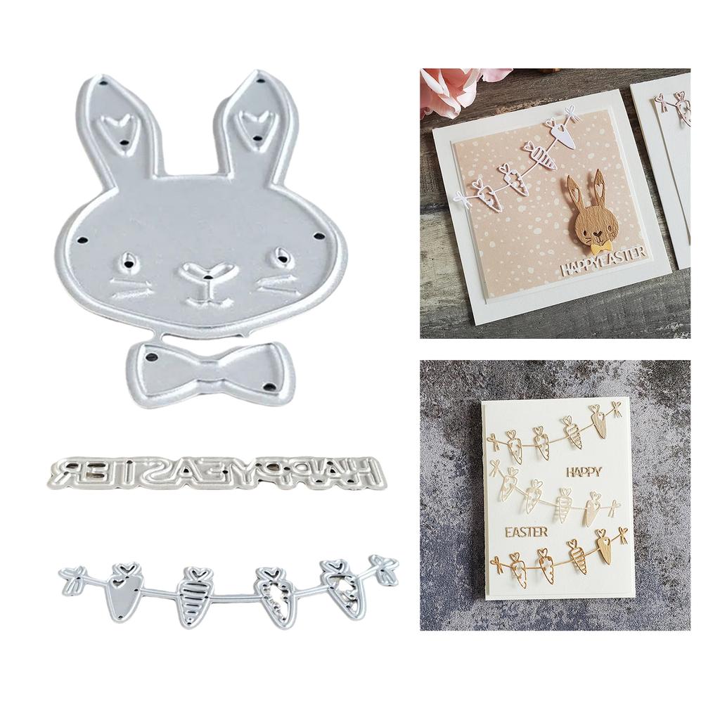 Rabbits Shape Cutting Dies Scrapbooking Die Cut Templates Carrots Carbon Steel Cutting Dies for Scrapbooking Card Making