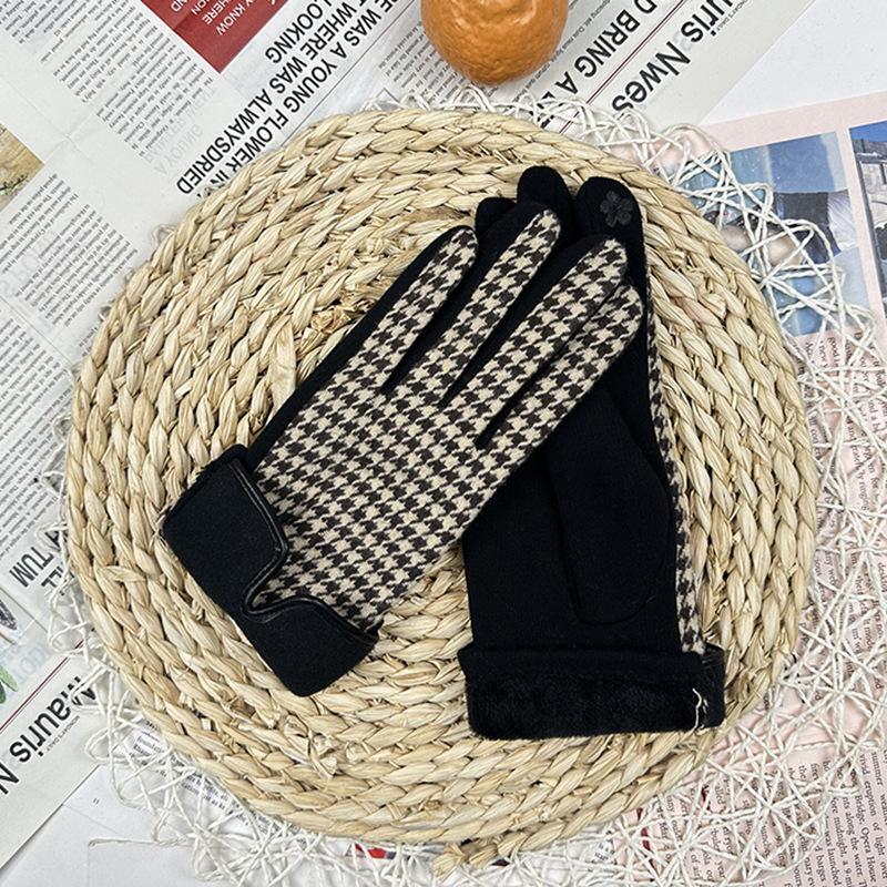 Qiandongge Touch-Screen Gloves For Women'S Autumn Driving, Riding Electric Vehicles, Warm And Cold-Proof Velvet Gloves