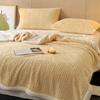 Thick Jacquard Lamb Wool Blanket Solid Color Double-Layer Keep Warm Carved Blanket Multi Functional Leisure Nap Quilt for Office