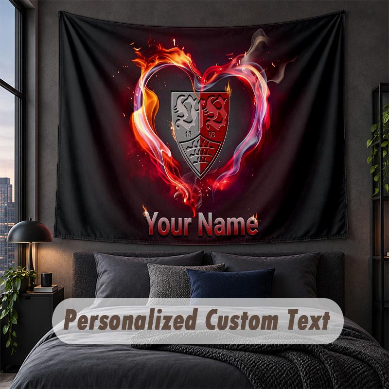 Custom Name Text Tapestry,VfB Stuttgart FC Decorative Wall Hanging, Background Tapestry For Home Bedroom