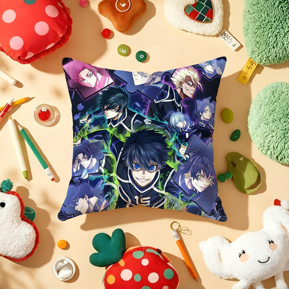 Anime BBLUE LLOCK Cushion Cover Plush Fabric Soft DoubleSided Printed Sofa Warm Winter Home Gift Pillow Cover