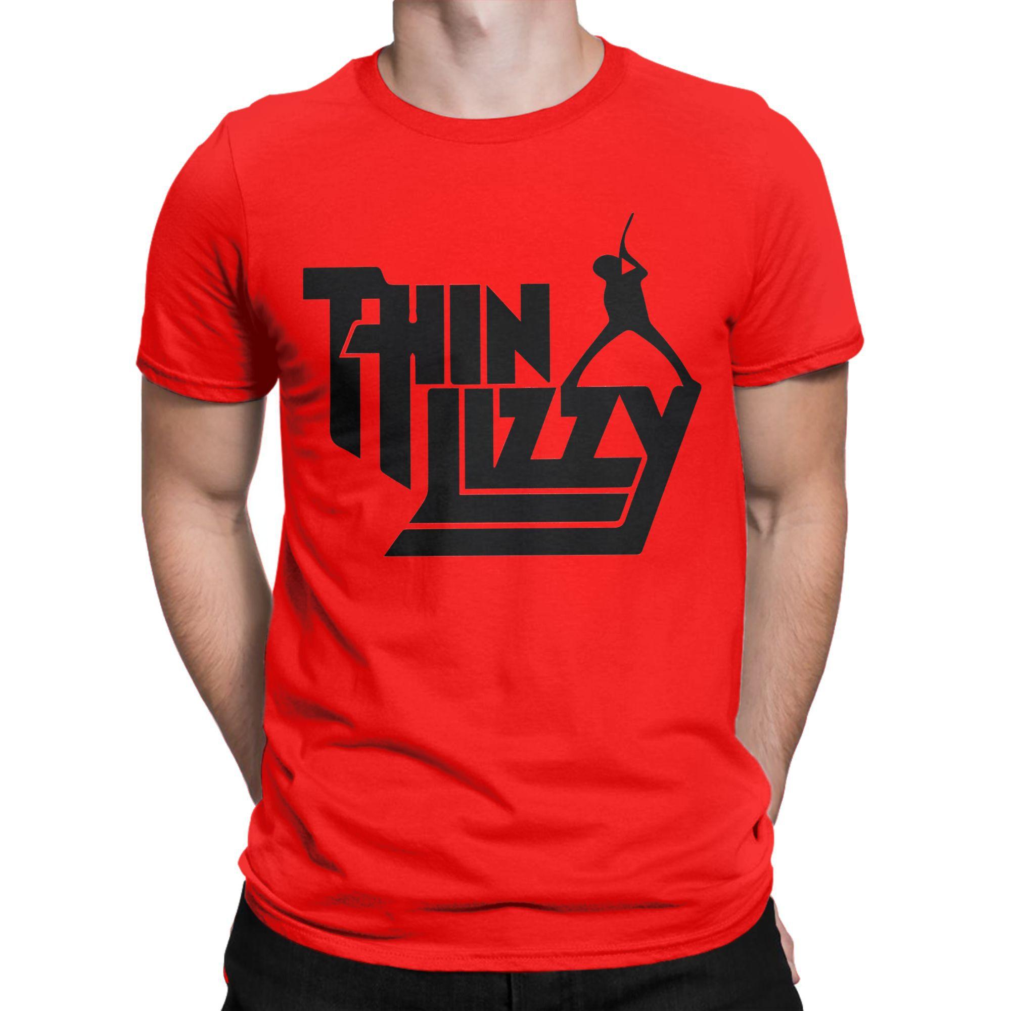 

Thin Lizzy Рок-группа Логотип Одежда Мужские Женские Футболки Чистый Хлопок Футболка Графическая Печать Футболка Одежда S