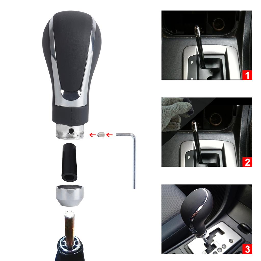 Automobile Leather Black Gear Shift Knob Universal M8 M10 M12 For Automatic Manual Transmission Car Shift Lever Gear Stick Shift