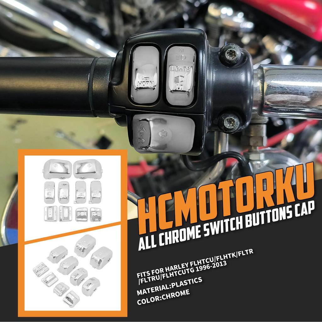 HCmotorku Motorcycle Hand Control Switch Cap Cover for Harley Softail