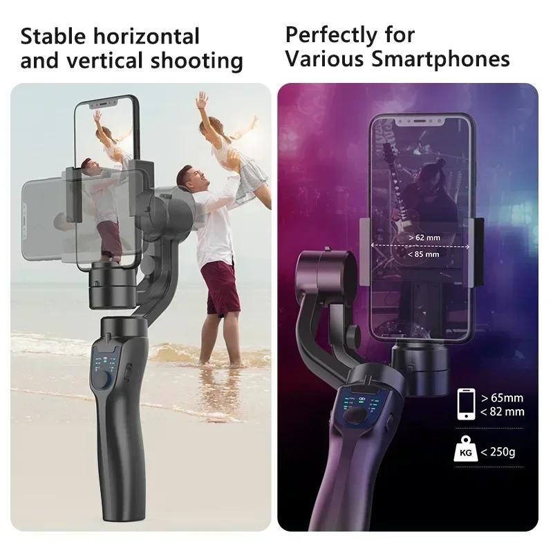 F8 3 Axis Gimbal Handheld Stabilizer Phone Holder Video Record For Xiaomi iPhone Cellphone Action Camera Smartphone Anti Shake
