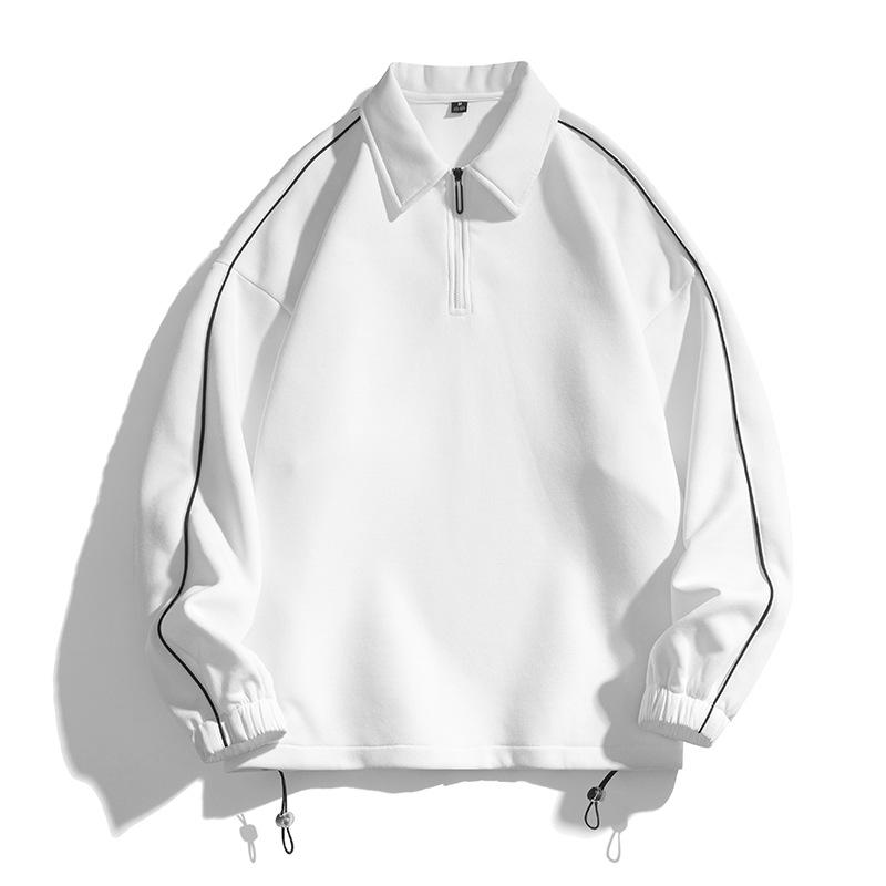 

Рубашка поло мужская осенняя корейская модная простая однотонная свободная толстовка с лацканами в гонконгском стиле Ins Student Top Sweatshirt 3XL