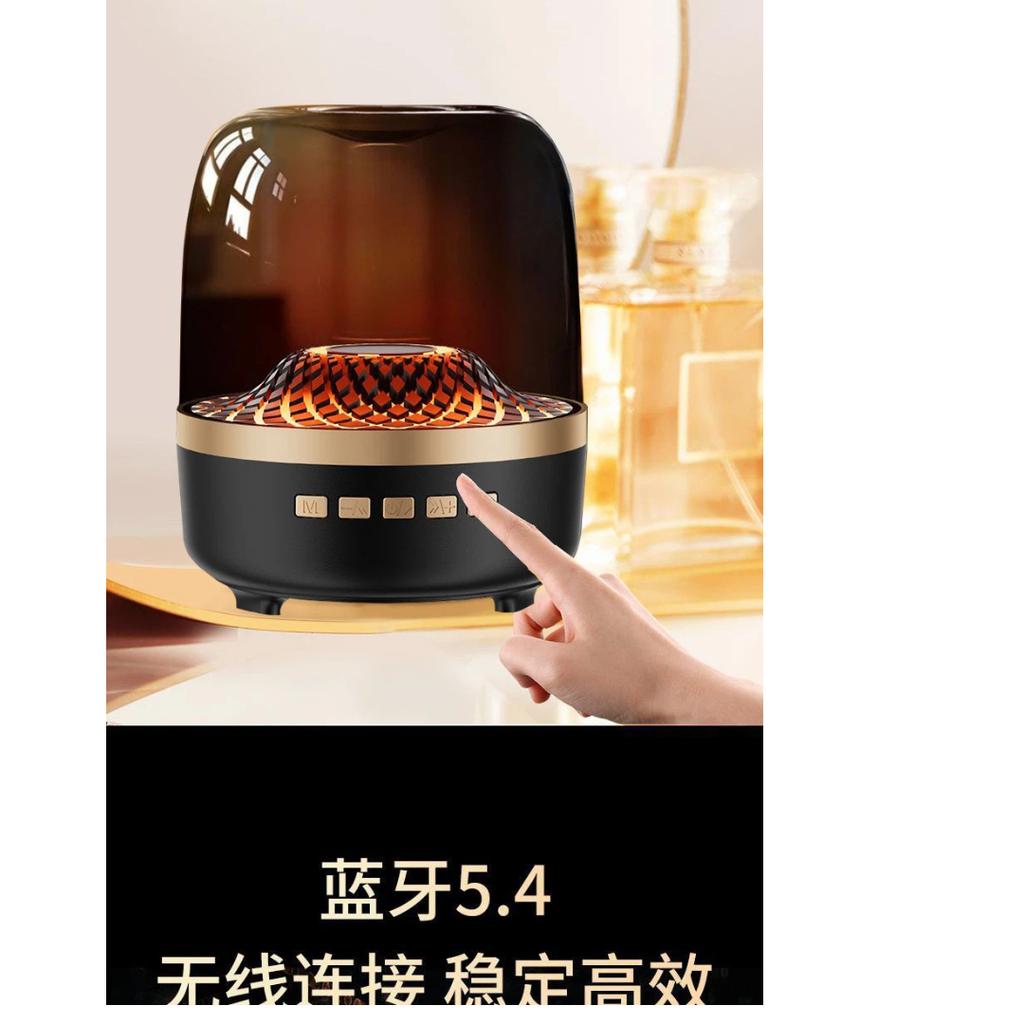 Transparent Bluetooth Speaker, Harman Crystal Style Subwoofer, RGB Atmosphere Lamp, Wireless Stereo Audio for Home