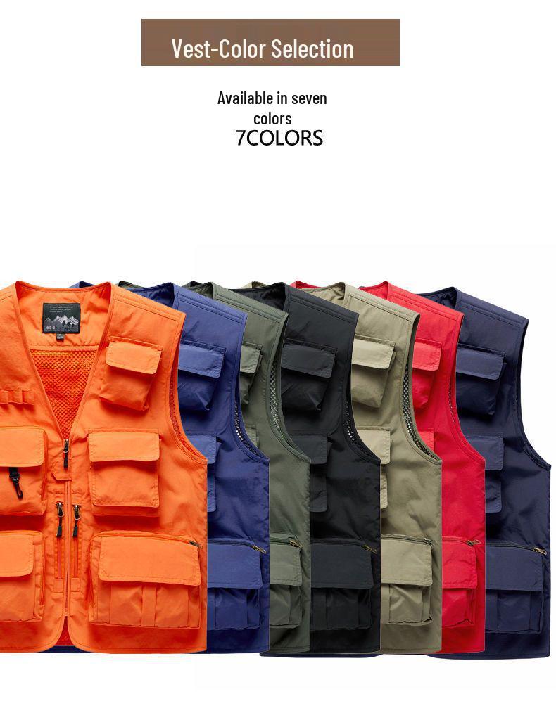 Individuelle reflektierende Arbeitsweste mit mehreren Taschen für Damen und Herren, geeignet für alle Jahreszeiten und ideal für Gruppenkäufe & Fotografie.