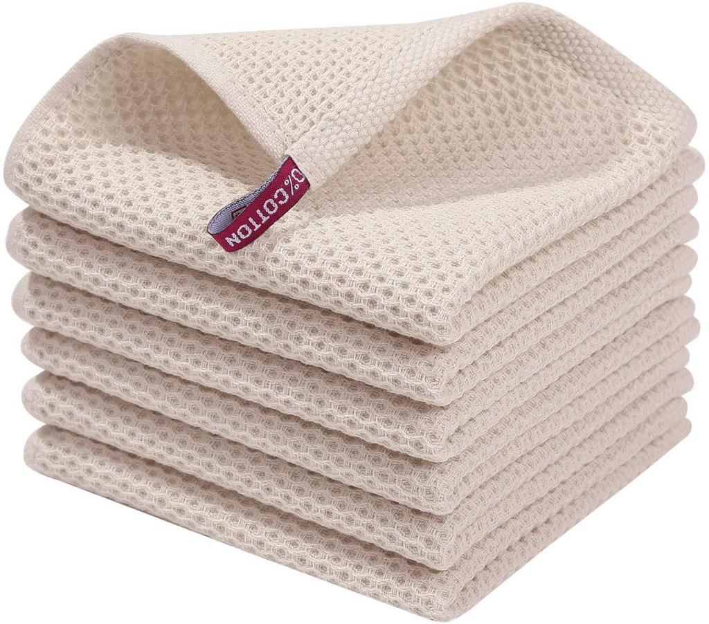 Pure Cotton Honeycomb Waffle Kitchen Towel – Soft & Absorbent, 34x34 cm