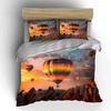"Colorful Hot Air Balloon Adventure"  kid's and adults' bedroom decor, Exquisite three-piece bedding set gift