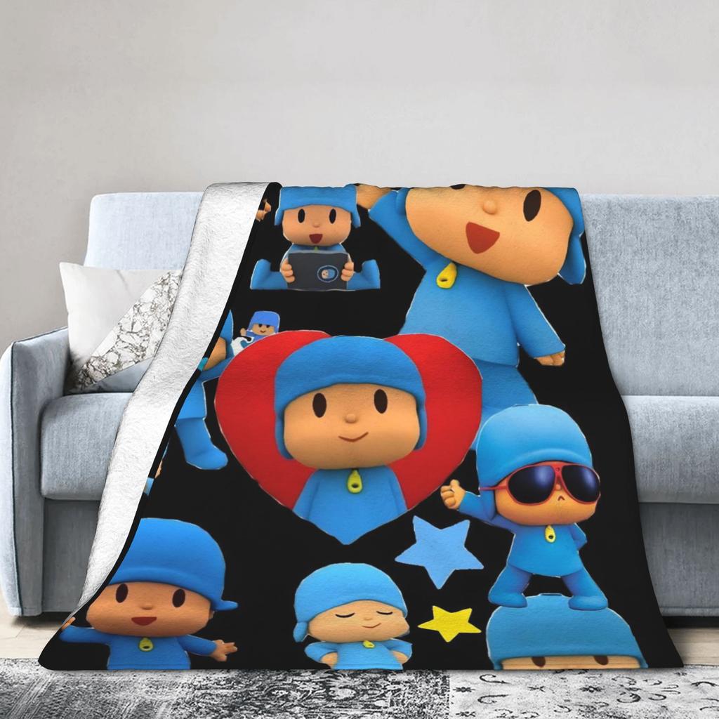 P-POCOYO Elly Coperta in Peluche Bambino Coperta Plaid in Flanella per Divano Poltrona Divano Letto Calda Morbida Personalizzata Fai da Te Qualità Copriletto
