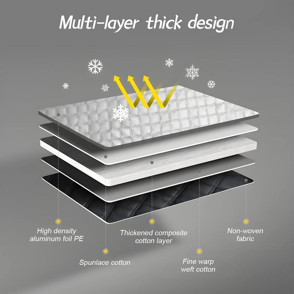 LoyaForba Car Magnetic Windshield Snow Cover, 4 Layers WAaterproof Windproof Protection,Snow,Ice,Sun,Frost Defense, Universal For SUV, Truck, Sedan,