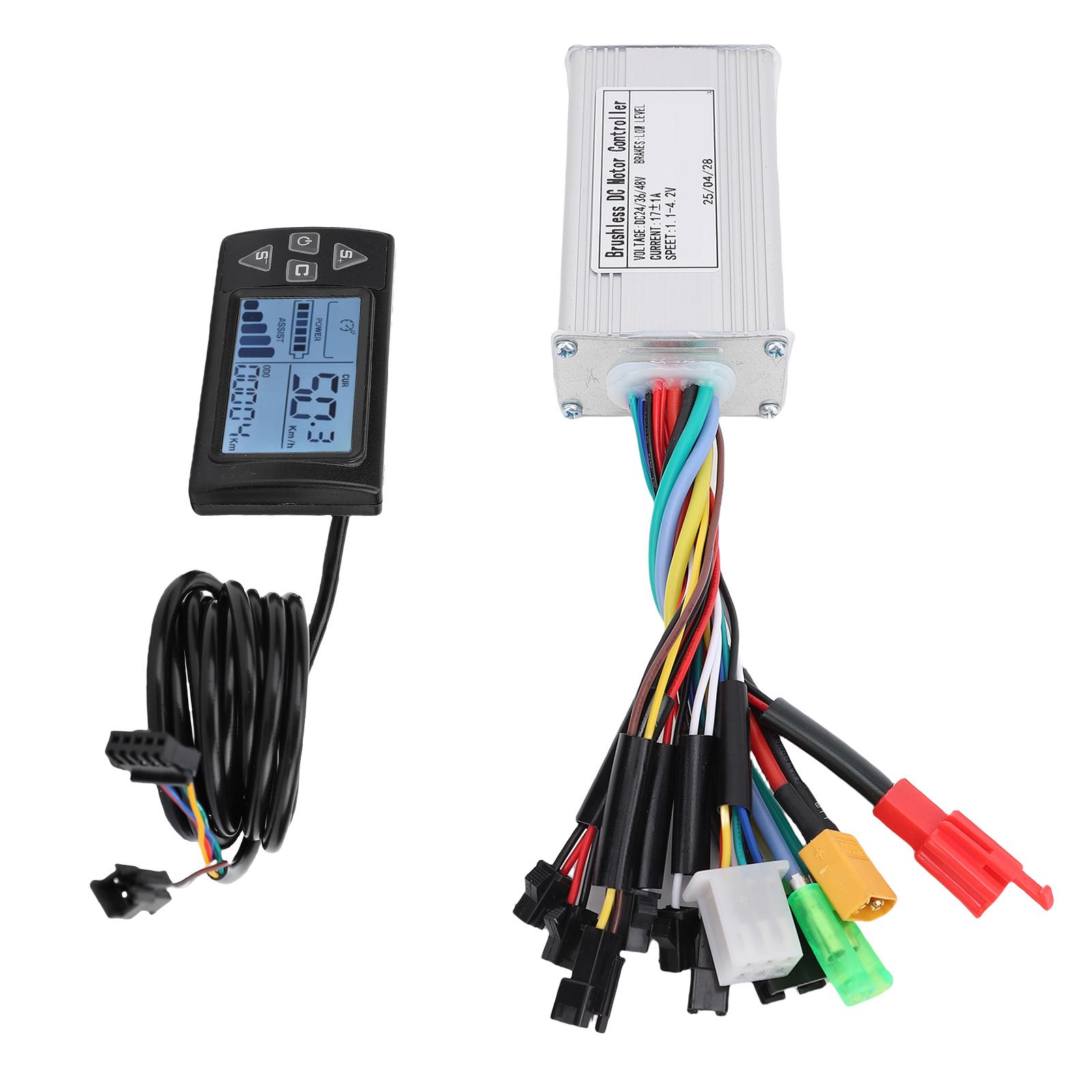 

Комплект контроллера для велосипеда 17A 3-режимный синусоидальный контроллер бесщеточного двигателя и ЖК-дисплей