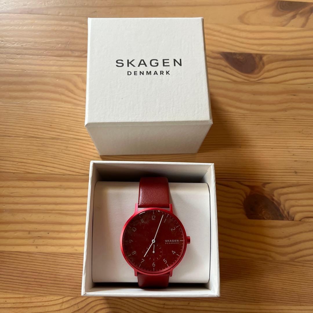 Used SKAGEN AAREN SKW6512 Red