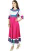 Bimba Women Pink Anarkali Kurti Long Flaired Rayon Kurta Indian Ethnic