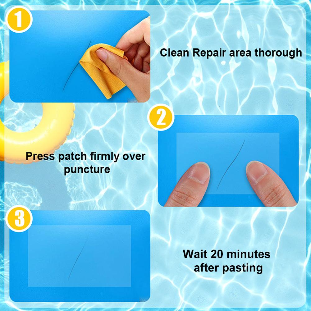 10pezzi Toppa per Riparazione Piscina Impermeabile Autoadesiva Adesivi per Riparazione Liner Piscina