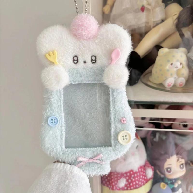 Cartoon Card Holder Keychain Cute Idol Photocard Display Pendant Kpop Photo Card Sleeve Protective Case Kawaii Card Cover