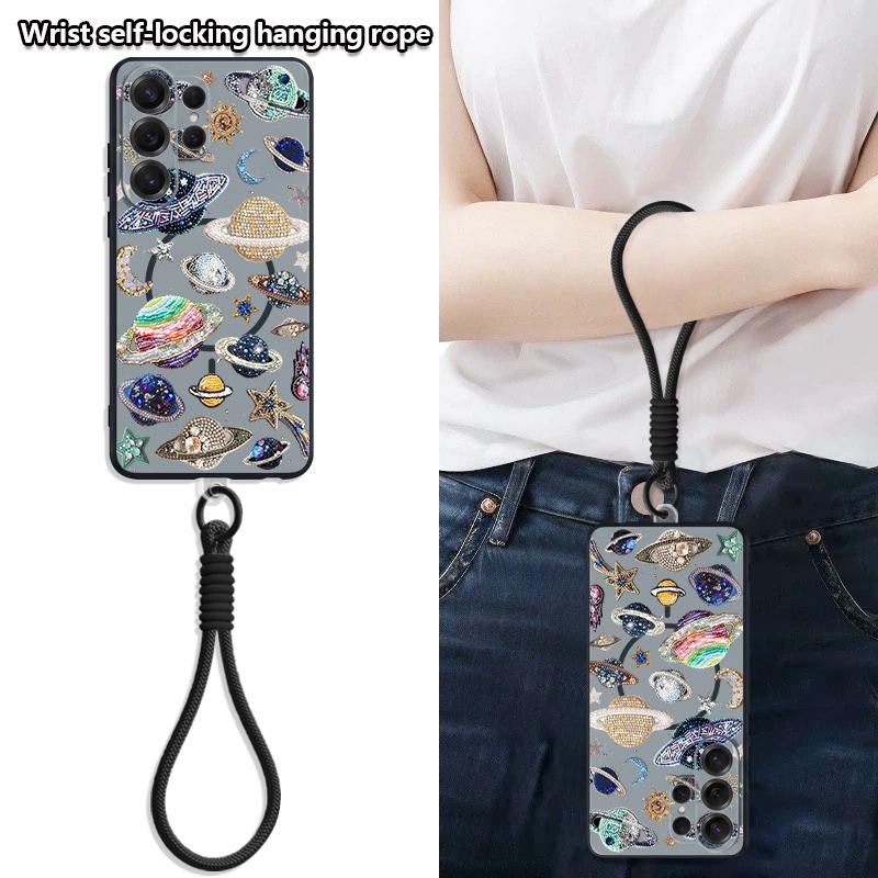 Jellyfish Dolphin Pattern Case For Samsung S26 Ultra S25 FE S24 S24 Plus A57 A37 A17 A56 A36 A16 A55 A35 A15 A54 5G Hybrid Magnetic Matte Cover
