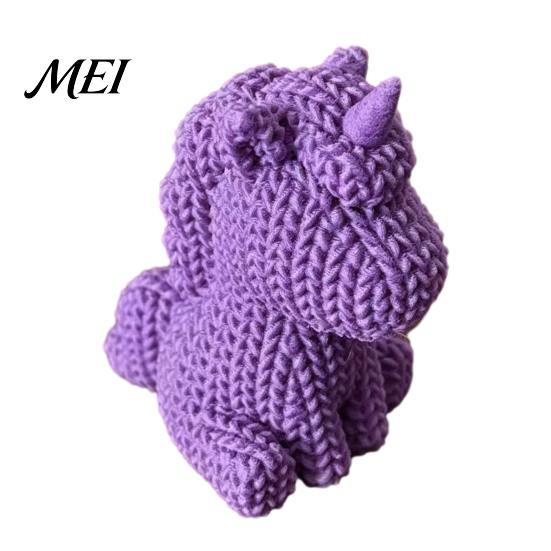Compact Desktop Figurines 3D Printed Unicorn Figurine with Knitted Texture, Cute Modern Storage Rack Accents Animal Statue, Creative Ornament for Home