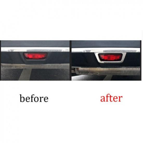 For Nissan Rogue 2014-2020 Chrome Rear Brake Fog Light Lamp Frame Cover Trim