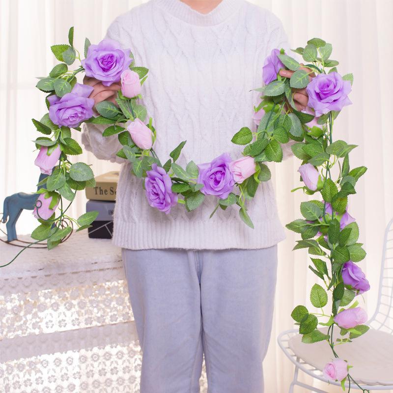 Artificial Rattan Rose Vine for Ceiling & Wall Decor - Wedding & Pipe Covering