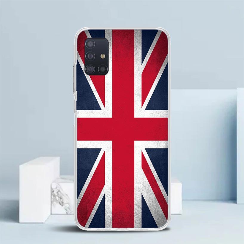 Union Jack England UK Flag Soft Cover for Samsung Galaxy A12 A22 A32 A52 A72 A02S Phone Case Note 20 Ultra 10 S10 Plus A51 A71 A