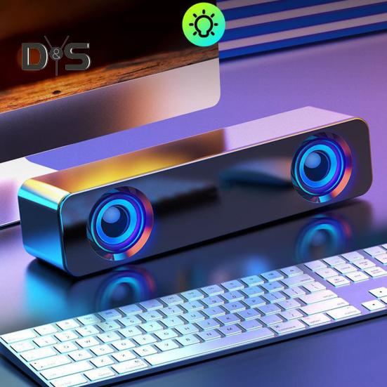 Bluetooth-compatible Speaker Music Player with Light Stable Connection Home Video Desktop Wireless Sound Speaker