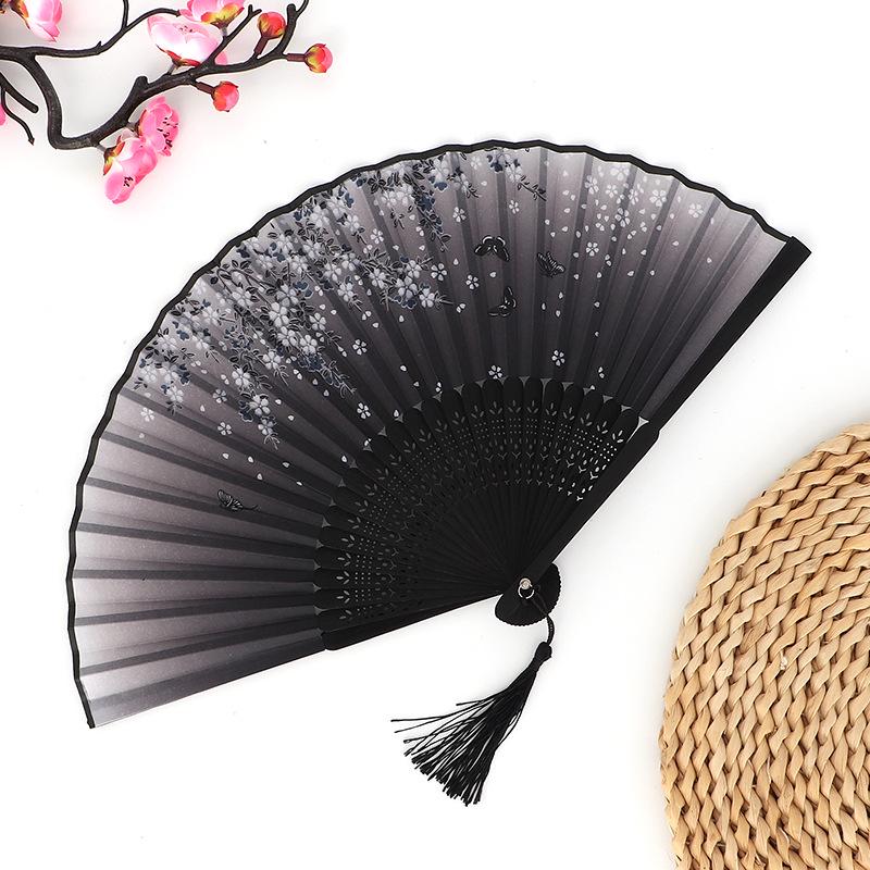 Hanfu skládací vějíř pro ženy inspirovaný japonským a čínským stylem – Scénický tanec bambusový styl