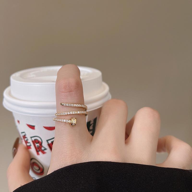 Cross-Border Multi-Layer Zircon Nail Ring: High-End Fashion, Cold Style