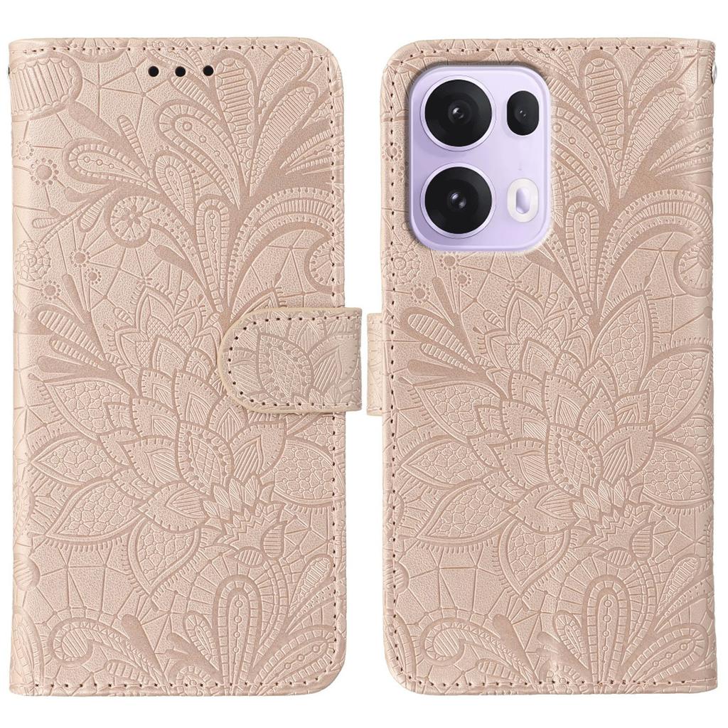 For Oppo Reno13 Pro 5G Case Lace Flowers PU Leather Flip Wallet Phone Cover