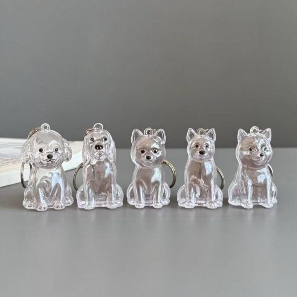 Transparent Dog Fur Storage Pendant Fur Storage Capsule Handmade Design Dog Shape Keychain DIY Accessories
