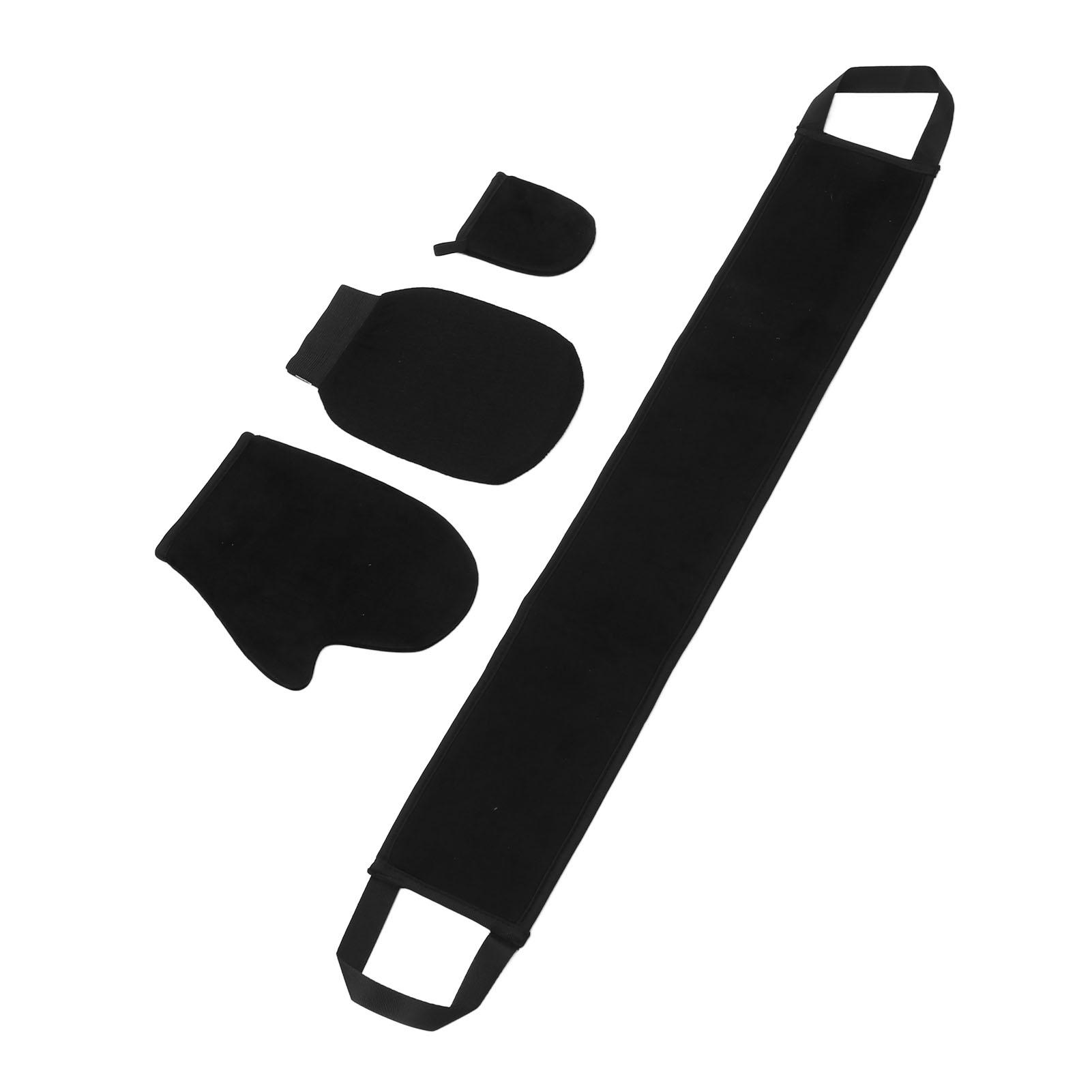 

4pcs Double Faced Flocking Self Tanning Mitt Applicator Kit Exfoliating Glove Back Lotion Applicator