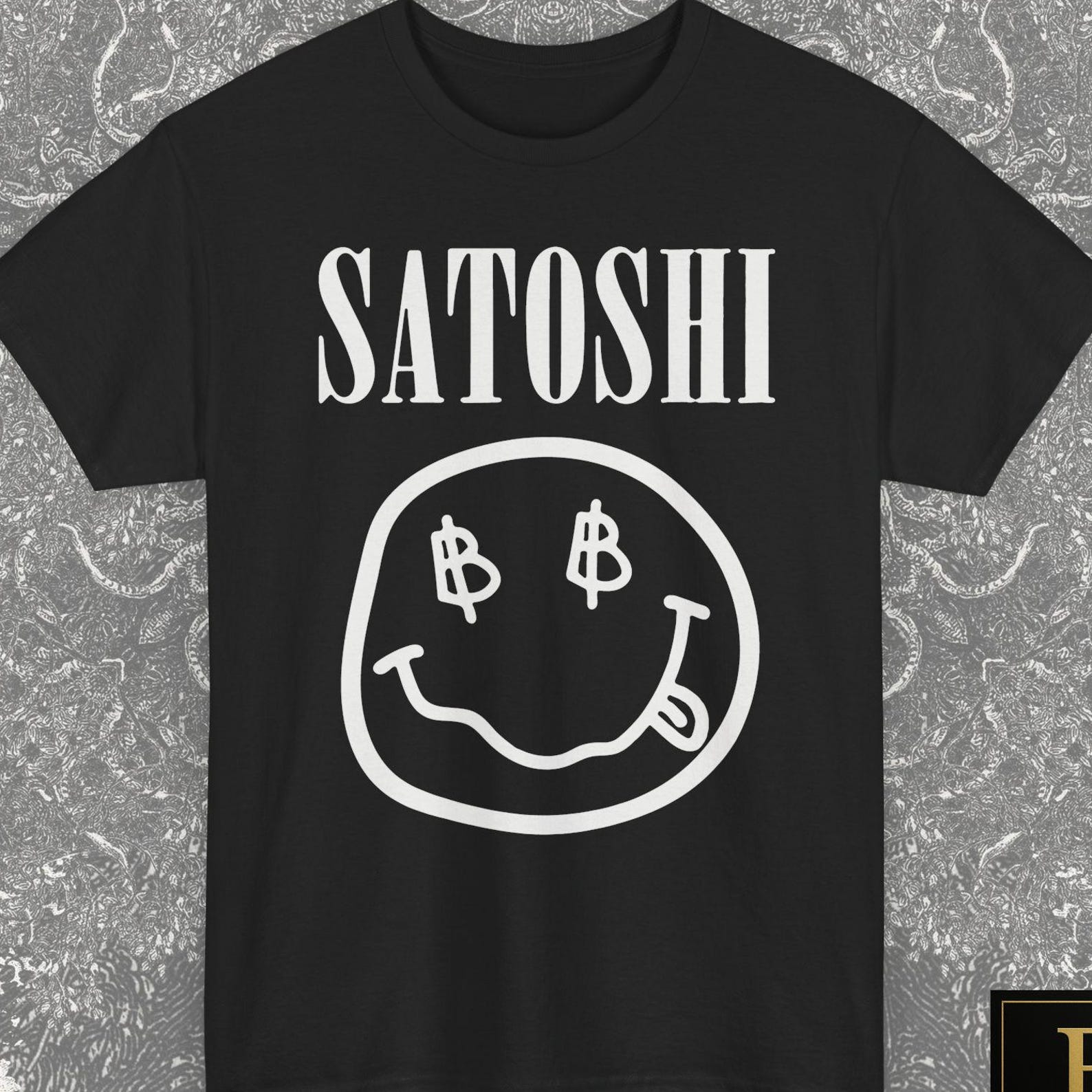 Funny Satoshi Bitcoin Shirt Crypto Smiley T-Shirt, Bitcoin Miner Funny Gift, Vintage 90 Bootleg Bitcoin Smiley Tee, BTC Retro Funny Shirt S