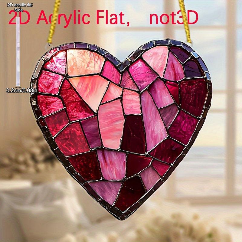 Romantic Pink Heart Sun Catcher - Perfect for All Seasons, Ideal Valentine'S Day, Ramadan, Easter Party Decorations, No Power Needed, Four Seasons
