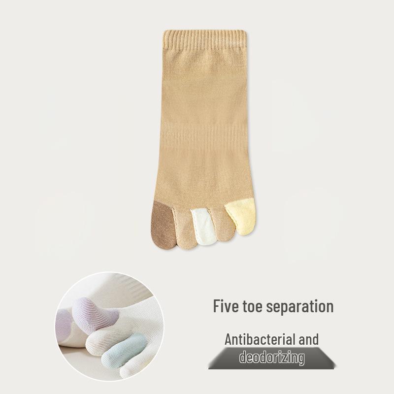 Women's Five-Toe Summer Socks - Candy Color, Sweat-Absorbing, Anti-Odor, Thin Split-Toe Design for Spring and Autumn.