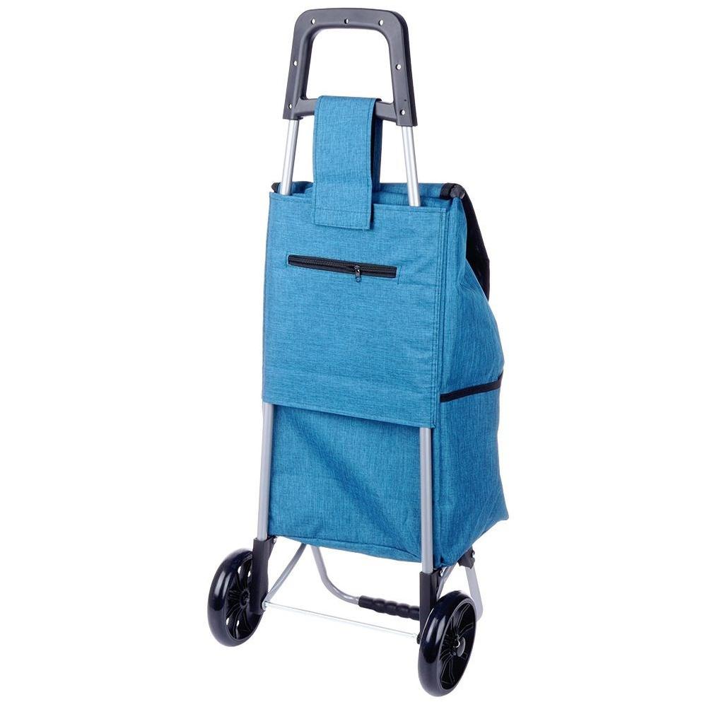 Shopping trolley with bag, blue, 40 l