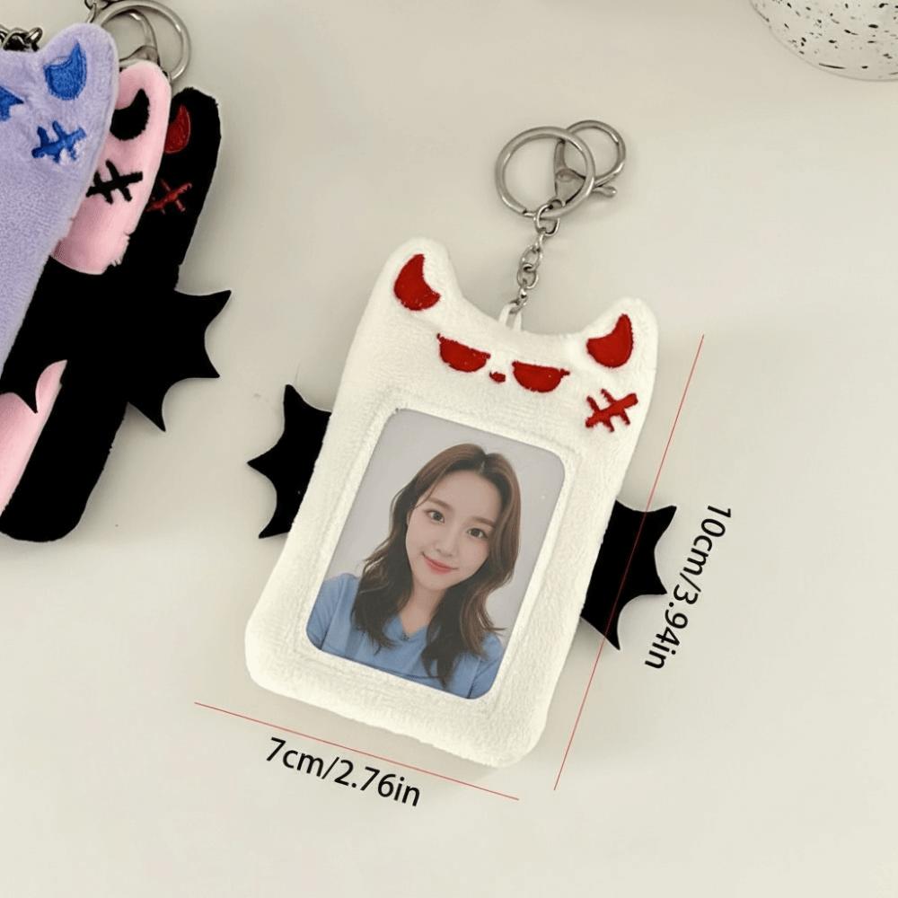 Bat Demon Cartoon Plush Photocard Holder Korean Style Photo Protective Case Student