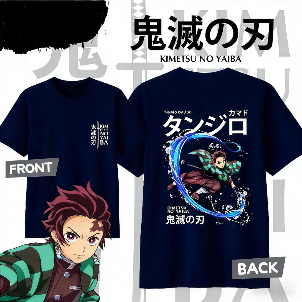 Demon Slayer Kamado Tanjiro Pure Cotton Tshirt for 2026 Summer KidsUnisexsWomens Fashion Casual Cosplay Short Sleeved Tshirt