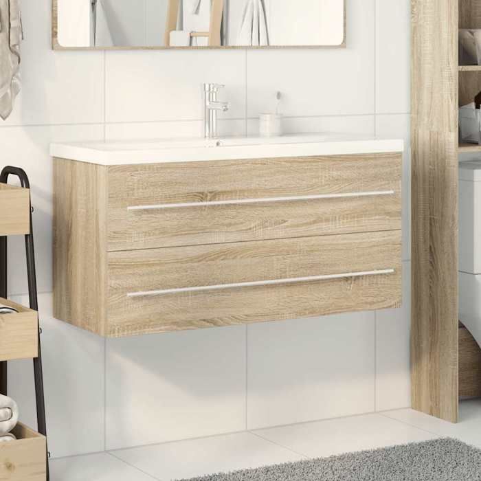 VidaXL Ensemble de meubles de salle de bain 2 pcs chêne sonoma 3324966