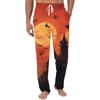 Men's Halloween Printed Drawstring Pocket Lounge Pants Pumpkin Pattern Casual Home Sleepwear Trousers for Men