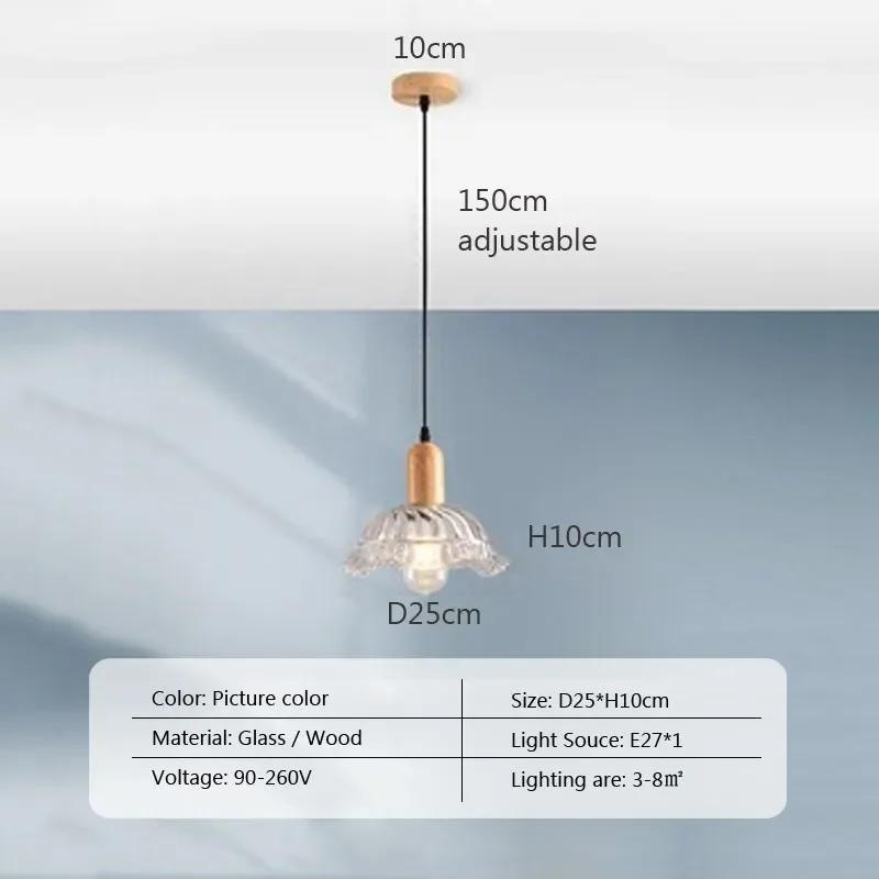 

Светодиодный подвесной светильник из скандинавского стекла, современный деревянный, 1-3-х головной, подвесной светильник для столовой, гостиной, спальни, кофейного внутреннего декора Warm white