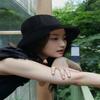 Women's Cotton Adjustable Buckle Bucket Hat H002 BLACK