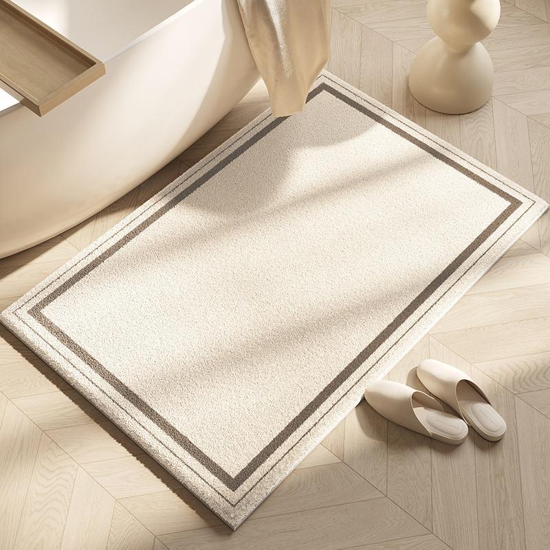 

Плюшевий килимок для ванної кімнати, пухнастий м який бежевий килим, килимки для туалету, мінімалістичний килим для прикраси дому для спальні, вітальні 50x80cm