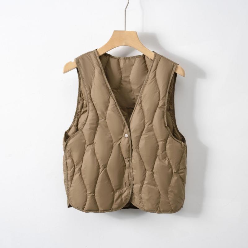 Pinghu down liner light down vest new V-neck thin inner liner short vest tide
