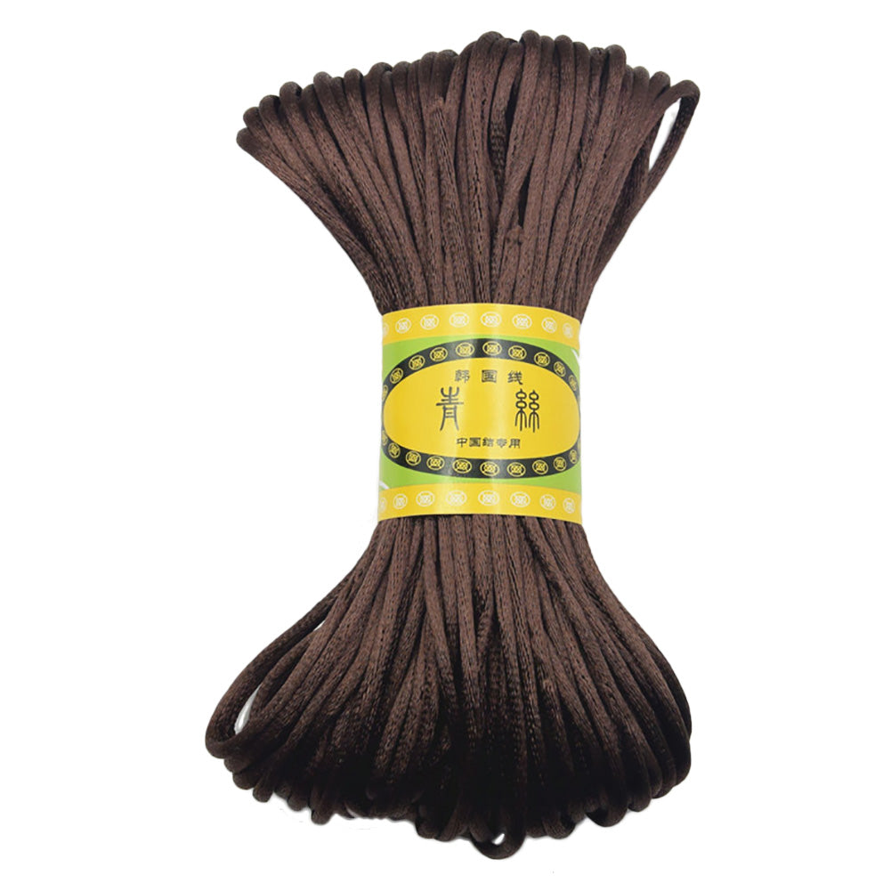 3mm 20M Chinese Knot Satin Nylon Braided Cord Macrame Beading Rattail Cords Multi-colored