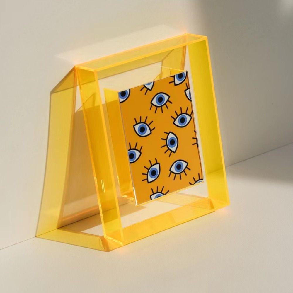 

Акриловая акриловая фоторамка Цветная картина Доска объявлений Держатель Плакаты Живопись L флуоресцентный оранжевый