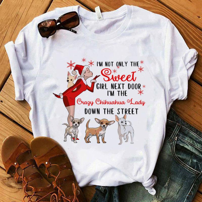 Stampa Mamma Chihuahua T-shirt da Donna Estate Nuova Moda T-shirt Divertente Design Cane Bella Ragazza T-shirt Tee Shirt Femme
