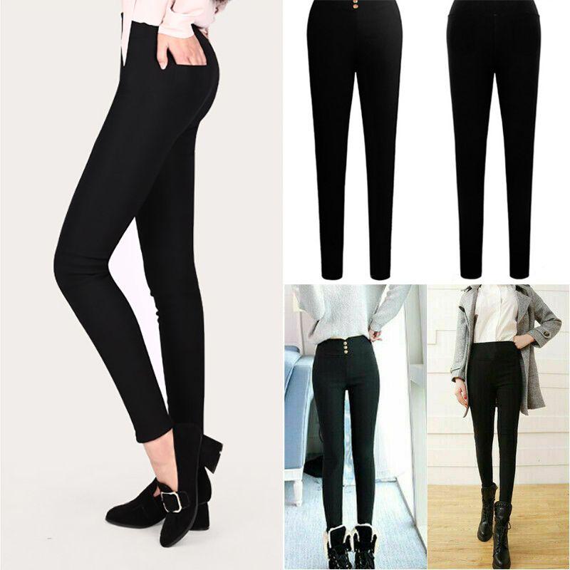 Womens Winter Warm Thick Trousers Faux Fleece Thermal Stretchy Leggings Pants