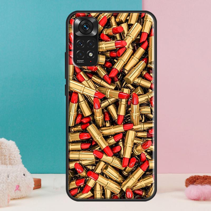 Lipstick Make Up Case For Xiaomi Redmi Note 13 12 Pro 14 11 9 10 9S 10S 11S 12S Redmi 14C 13C 10C 12C Cover
