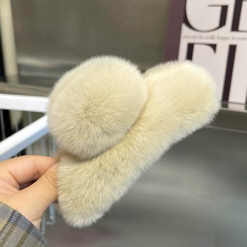 

Действительно большая заколка для волос кролика рекс, заколка для волос с темпераментом, новый милый плюшевый головной убор, аксессуары для волос.